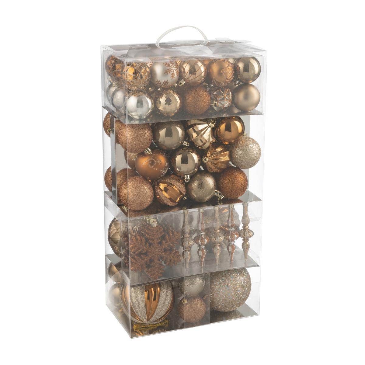 Scatola Da 80 Palline Di Natale In Plastica Marroni J-Line
