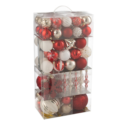 Scatola Da 80 Palline Di Natale In Plastica Rosso Natale/Color Oro J-Line