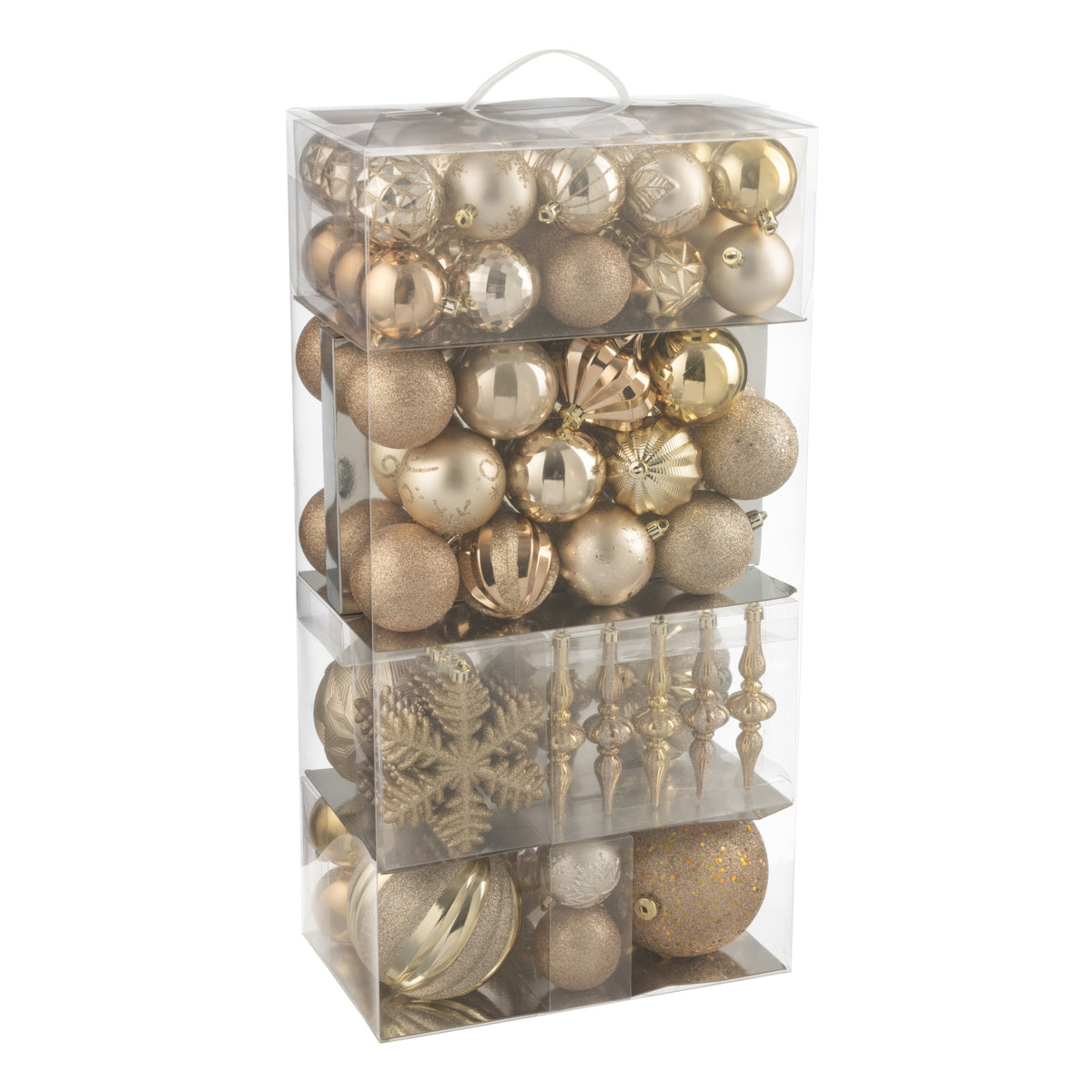 Scatola Da 80 Palline Di Natale In Plastica Beige/Ecru J-Line