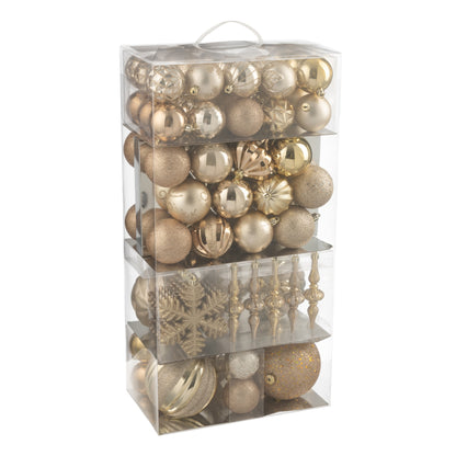 Scatola Da 80 Palline Di Natale In Plastica Beige/Ecru J-Line