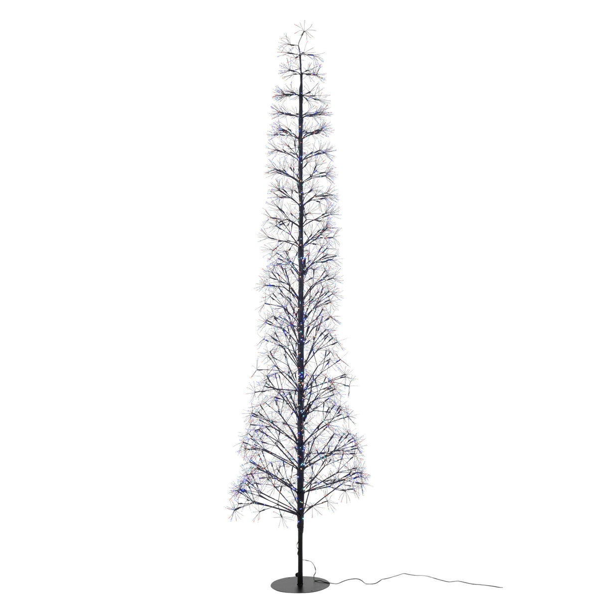 Albero di Natale Luci LED Multicolore Ferro Nero Extra Large H240cm J-Line