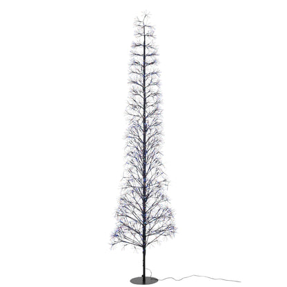 Albero di Natale Luci LED Multicolore Ferro Nero Extra Large H240cm J-Line