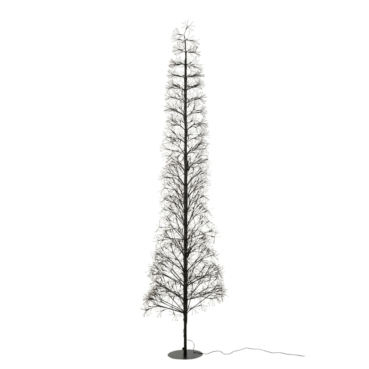 Albero di Natale Luci LED Multicolore Ferro Nero Extra Large H240cm J-Line