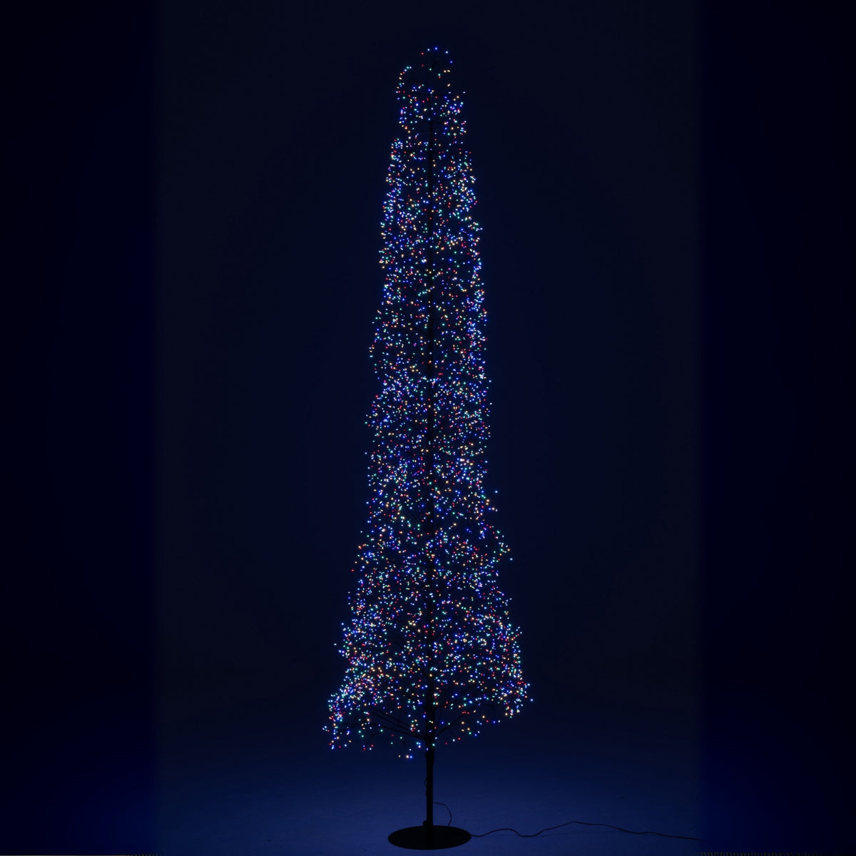 Albero di Natale Luci LED Multicolore Ferro Nero Extra Large H240cm J-Line