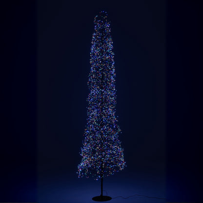 Albero di Natale Luci LED Multicolore Ferro Nero Extra Large H240cm J-Line