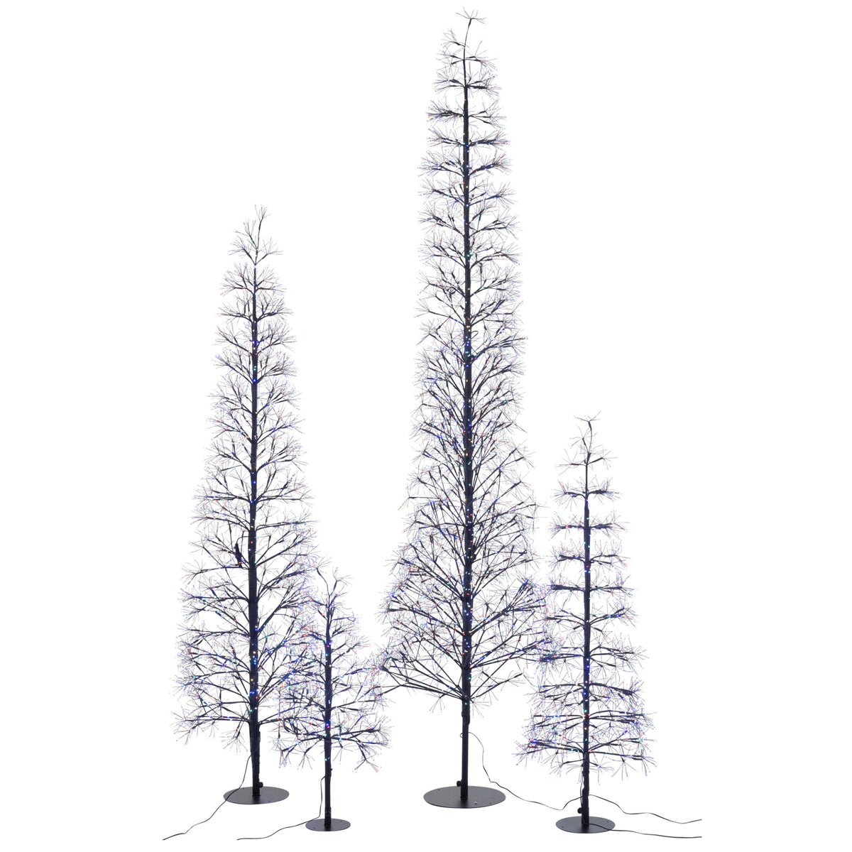 Albero di Natale Luci LED Multicolore Ferro Nero Extra Large H240cm J-Line