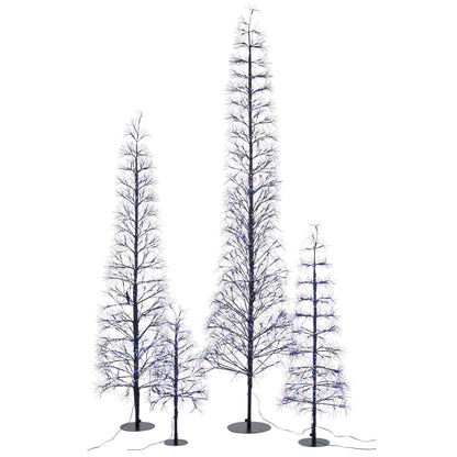 Albero di Natale Luci LED Multicolore Ferro Nero Extra Large H240cm J-Line