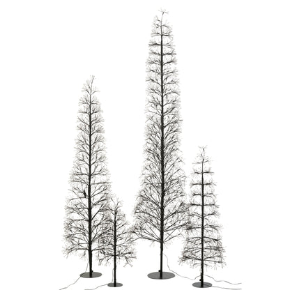 Albero di Natale Luci LED Multicolore Ferro Nero Extra Large H240cm J-Line
