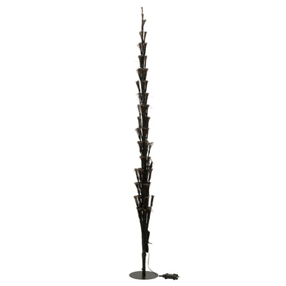 Albero di Natale Luci LED Multicolore Ferro Nero Extra Large H240cm J-Line