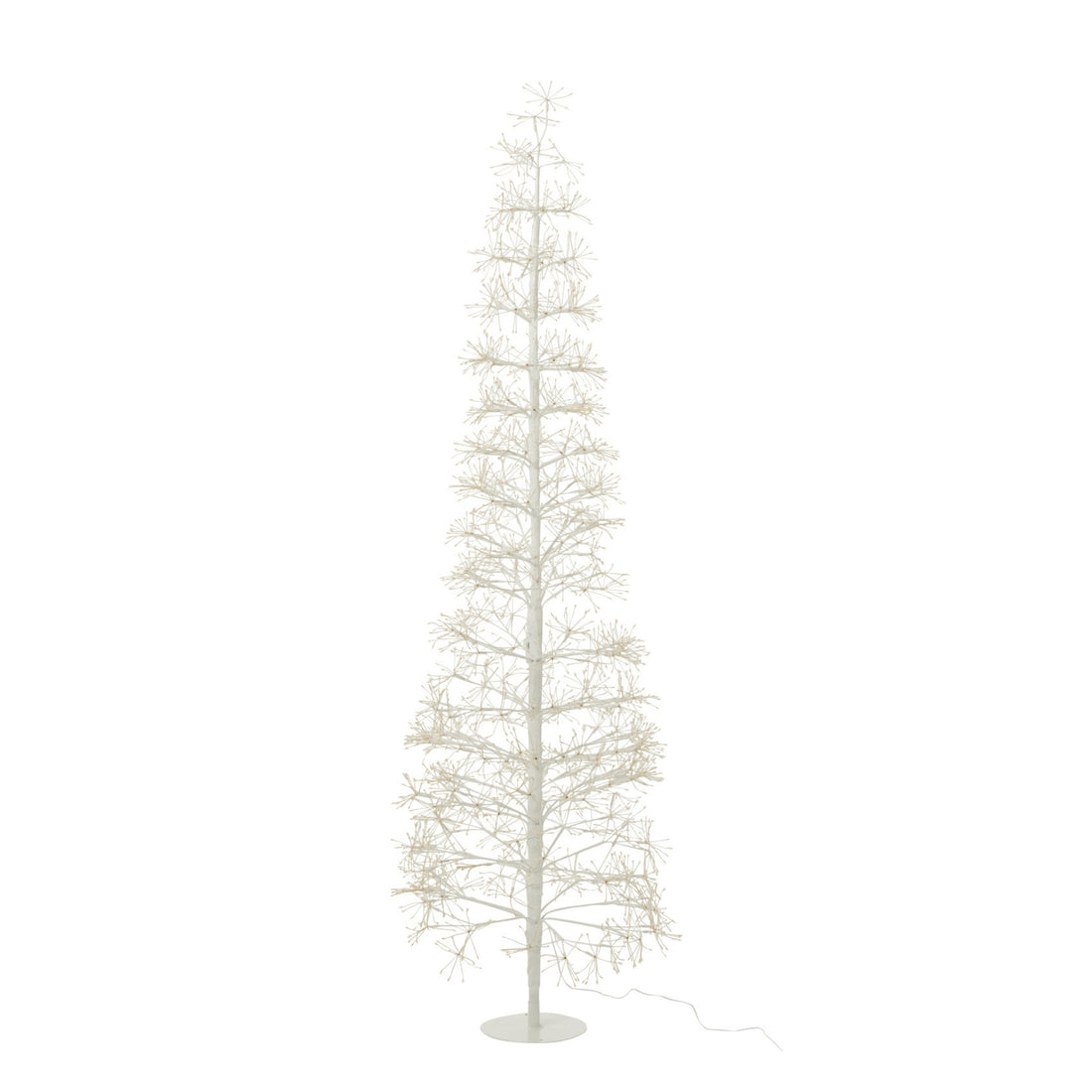 Albero di Natale con Luci LED Bianco Caldo Metallo Bianco Large H180cm J-Line