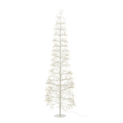 Albero di Natale con Luci LED Bianco Caldo Metallo Bianco Large H180cm J-Line