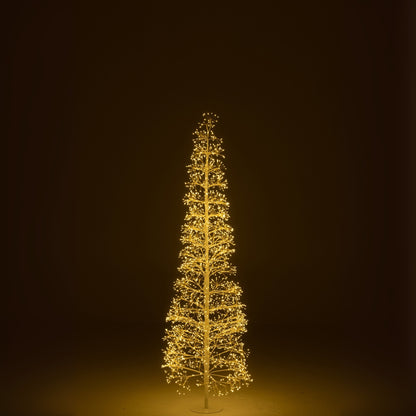 Albero di Natale con Luci LED Bianco Caldo Metallo Bianco Large H180cm J-Line