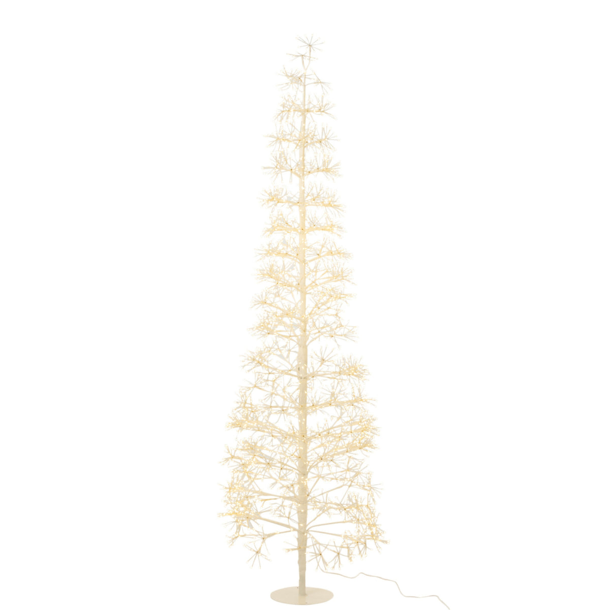Albero di Natale con Luci LED Bianco Caldo Metallo Bianco Large H180cm J-Line