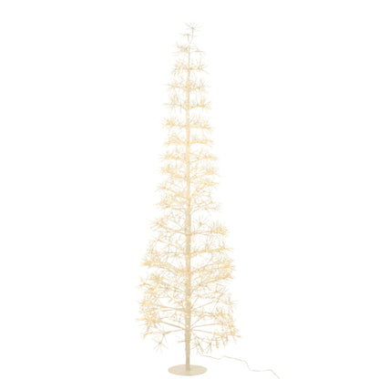 Albero di Natale con Luci LED Bianco Caldo Metallo Bianco Large H180cm J-Line