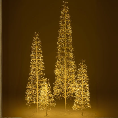 Albero di Natale con Luci a LED Bianco Caldo Ferro Bianco Extra Large H240cm J-Line