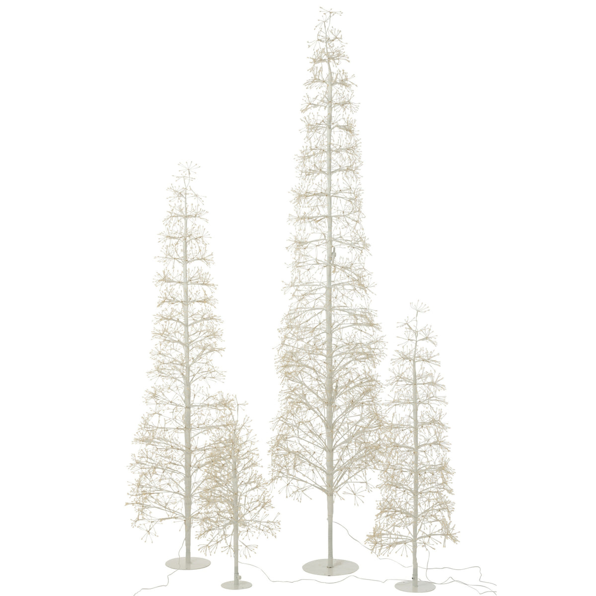 Albero di Natale con Luci a LED Bianco Caldo Ferro Bianco Extra Large H240cm J-Line