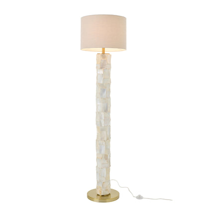 Lampada da terra Effetto perla Conchiglia Bianco sporco/Beige chiaro J-Line