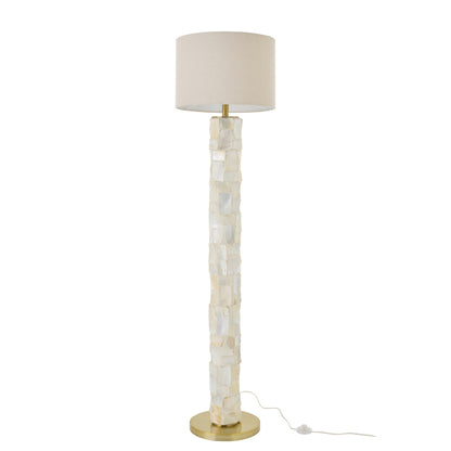 Lampada da terra Effetto perla Conchiglia Bianco sporco/Beige chiaro J-Line