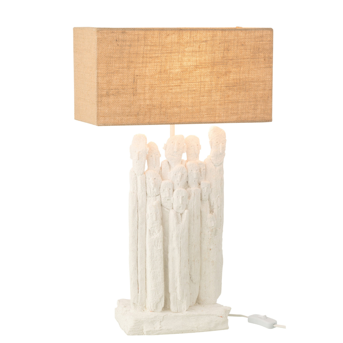 Lampada da tavolo Figure in poliresina Bianca/Naturale J-Line