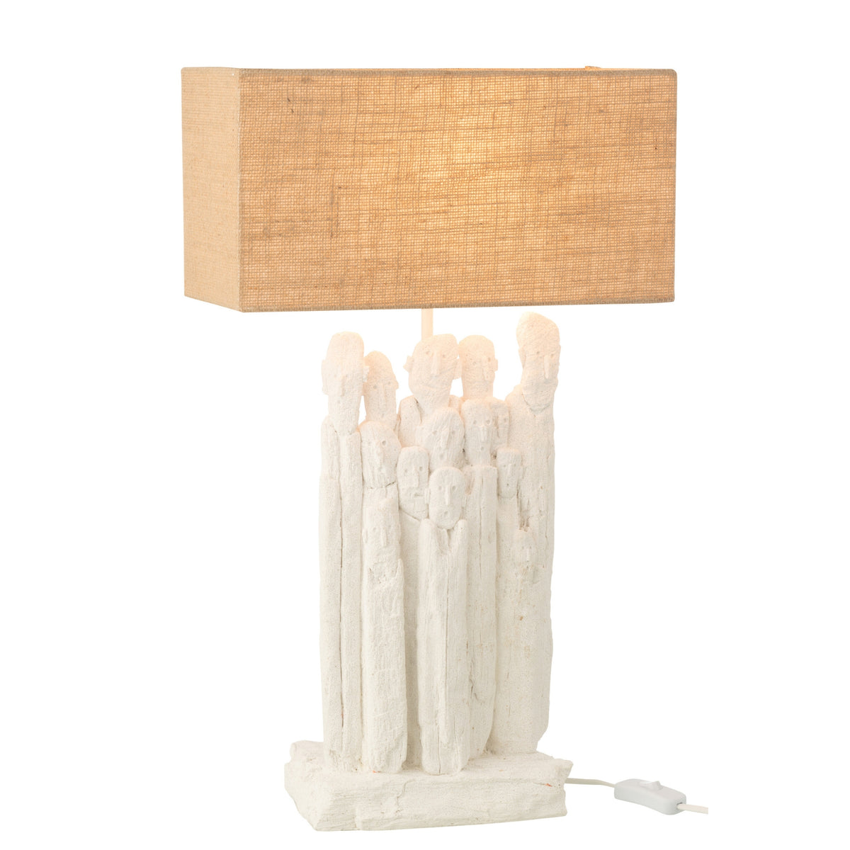 Lampada da tavolo Figure in poliresina Bianca/Naturale J-Line