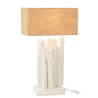Lampada da tavolo Figure in poliresina Bianca/Naturale J-Line