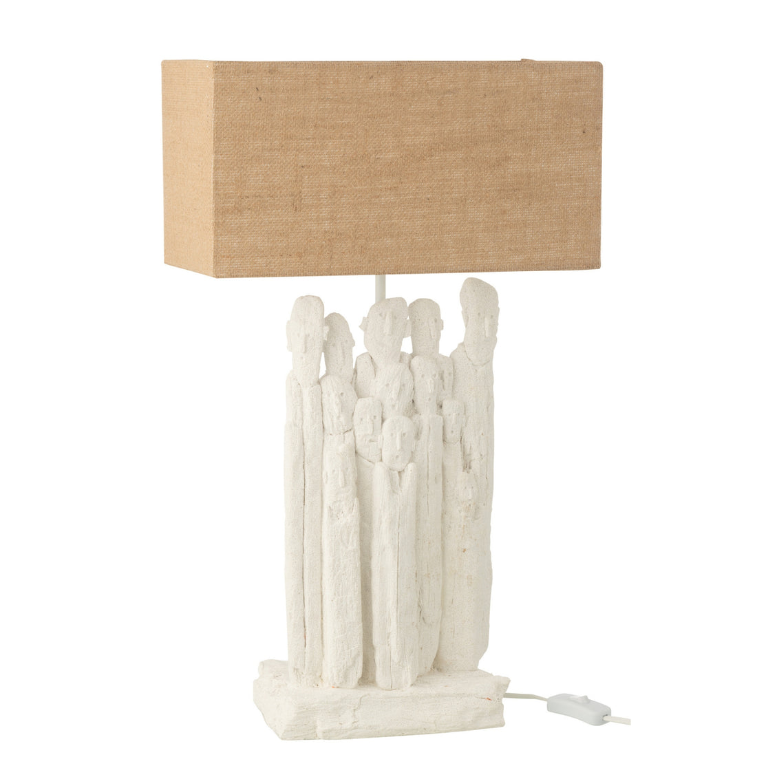 Lampada da tavolo Figure in poliresina Bianca/Naturale J-Line