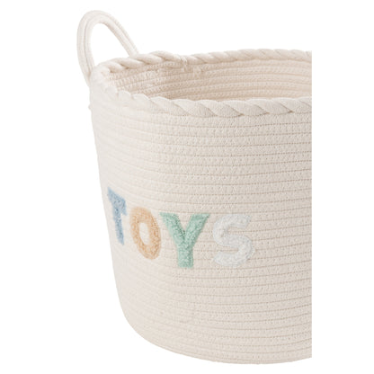 Set di 3 cestini per bambini in cotone bianco/azzurro chiaro J-Line