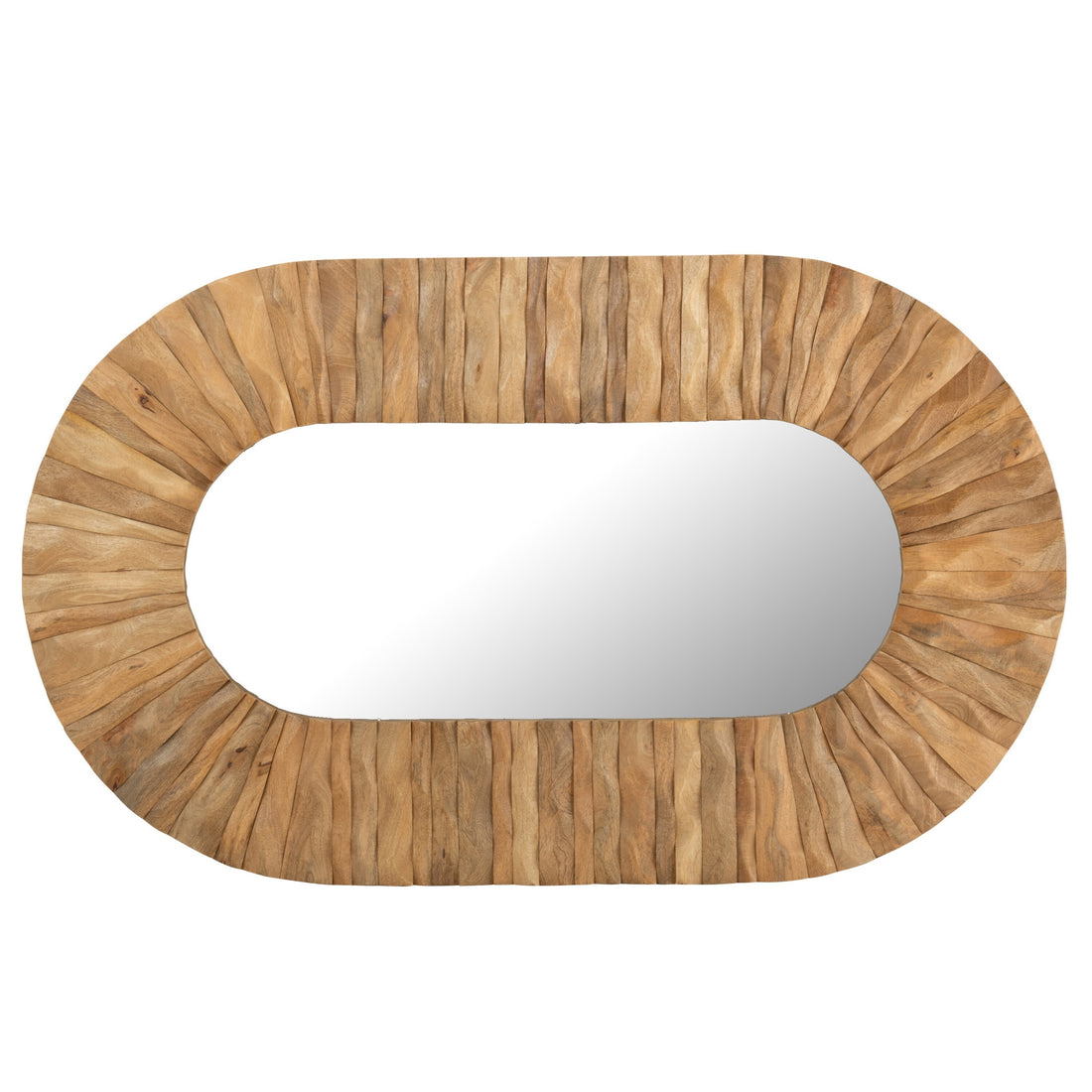 Specchio da parete Curve Ovale Legno Naturale 152x6x92cm J-Line