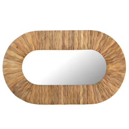 Specchio da parete Curve Ovale Legno Naturale 152x6x92cm J-Line