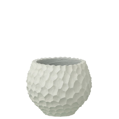 Vaso per piante con scanalature + esterno bianco sabbia piccolo J-Line