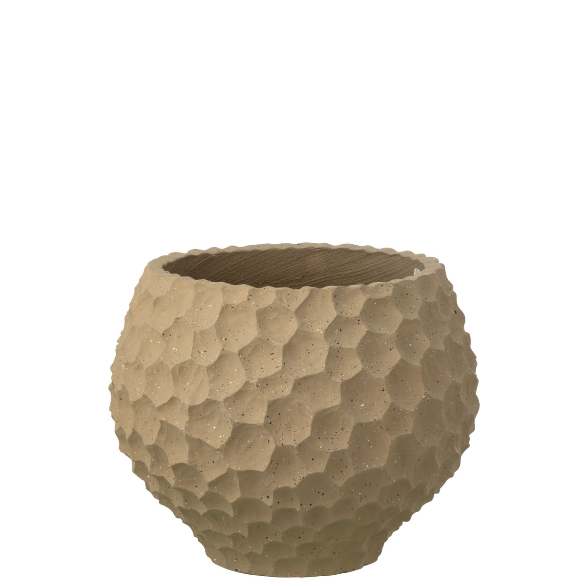 Vaso per piante con scanalature + esterno color sabbia taupe medio J-Line