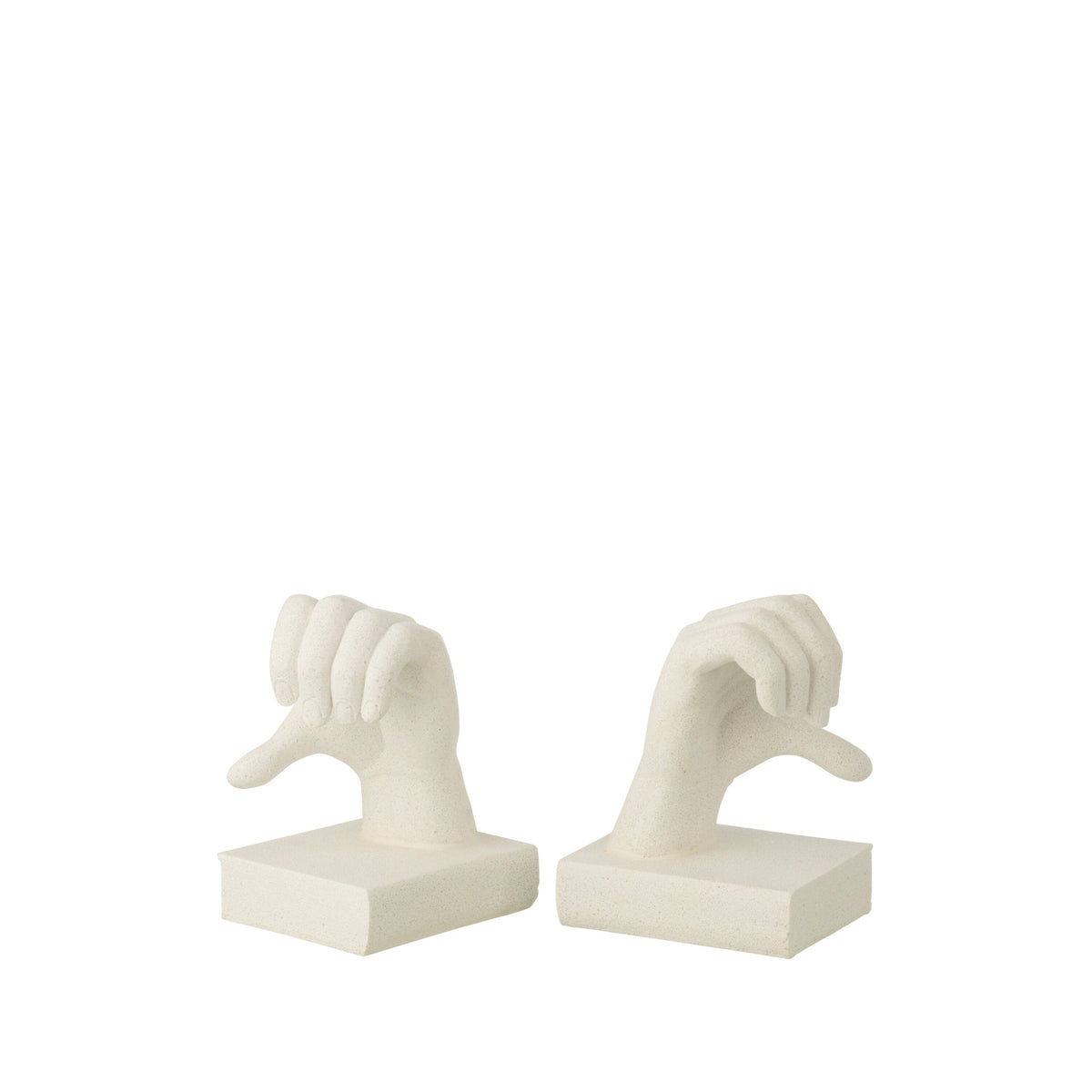 Set di 2 fermalibri Mani Love in poliresina bianca J-Line