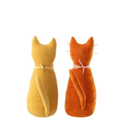Tappaschiena Gatto + Sciarpa Poliestere Giallo Caldo/Arancione Scuro Assortimento Da 2 J-Line