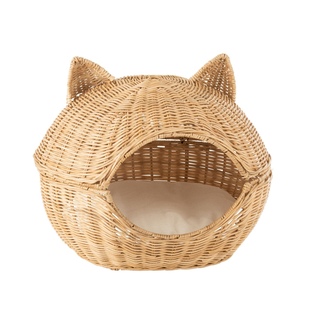 Cesta per gatti+Cuscino Rattan Chiaro Naturale J-Line
