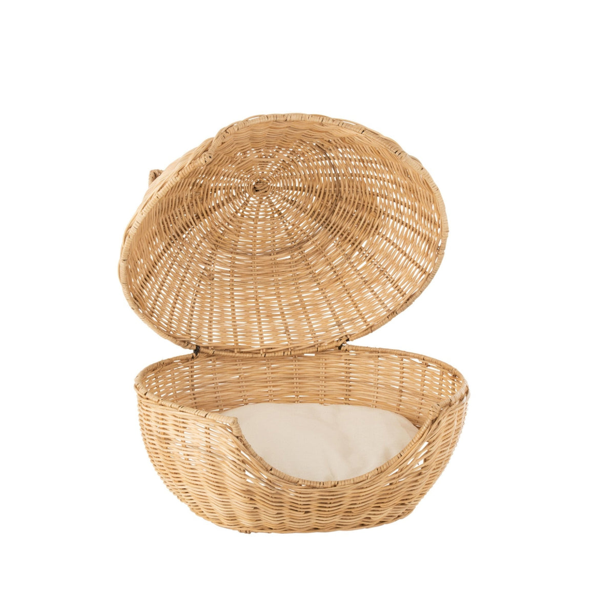 Cesta per gatti+Cuscino Rattan Chiaro Naturale J-Line