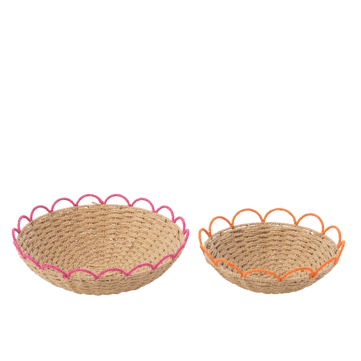 Set di 2 vassoi decorativi in carta rosa/arancione J-Line
