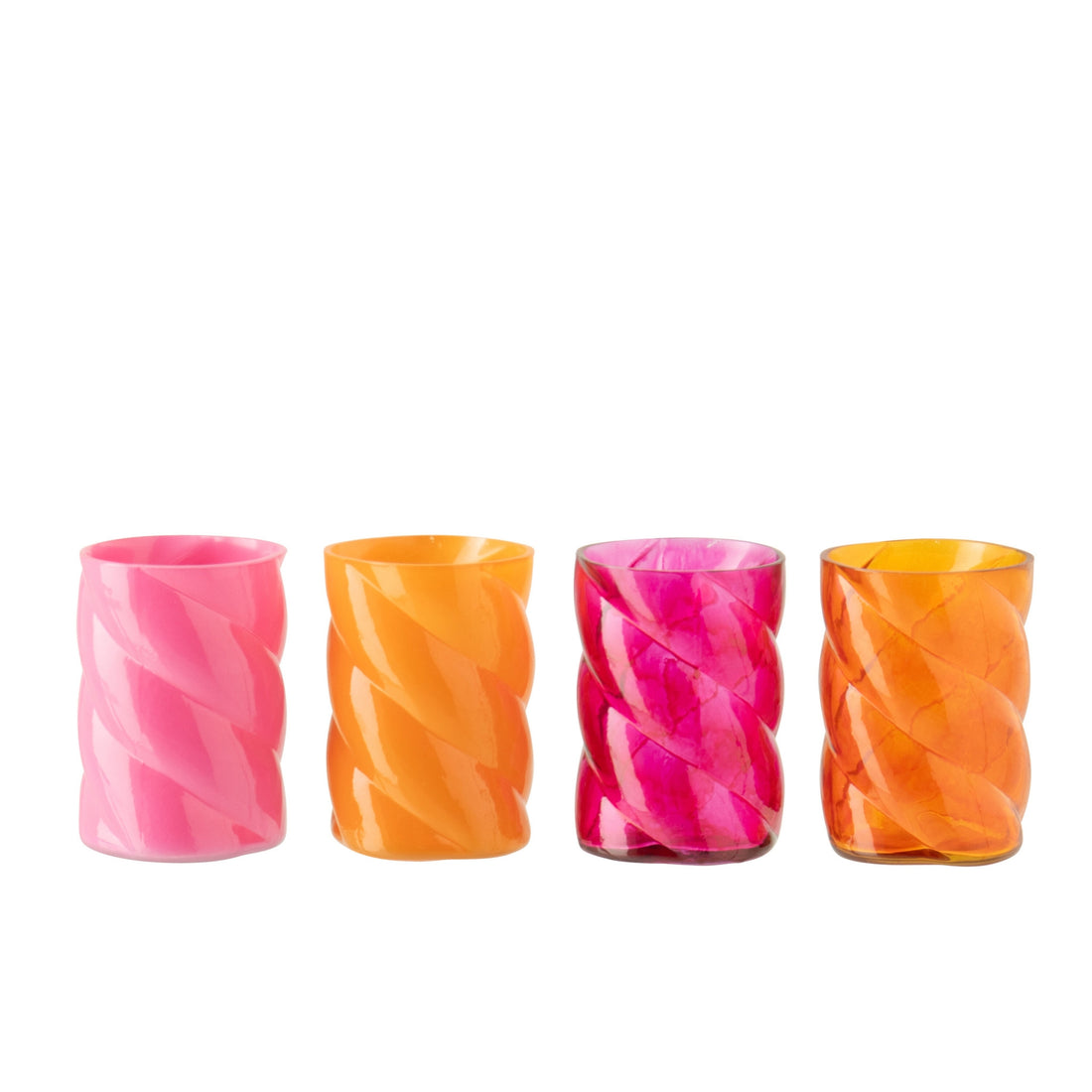 Lanterne in vetro arancione/rosa, assortimento piccolo da 4, J-Line