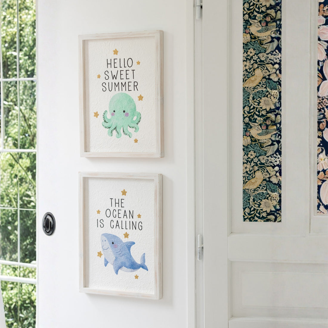 Decorazione da parete Animali marini Carta Multicolore Assortimento da 6 J-Line