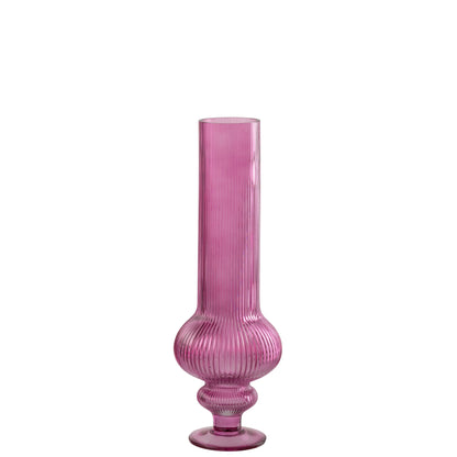 Vaso Ada Vetro Scanalato Fucsia Medio J-Line