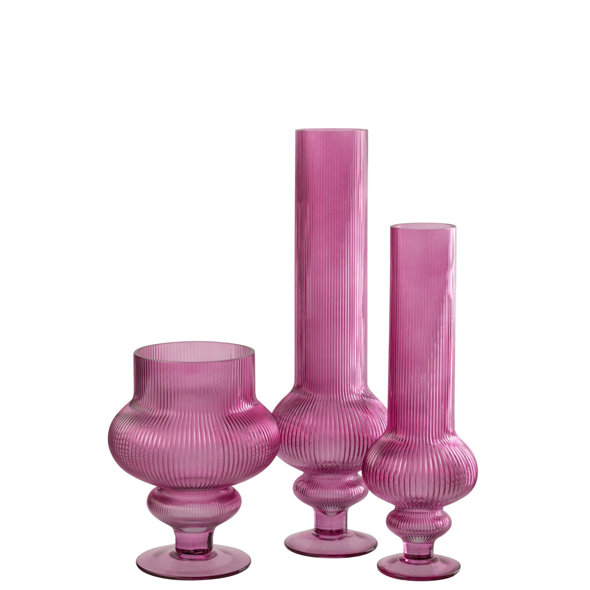 Vaso Ada Vetro Scanalato Fucsia Large J-Line