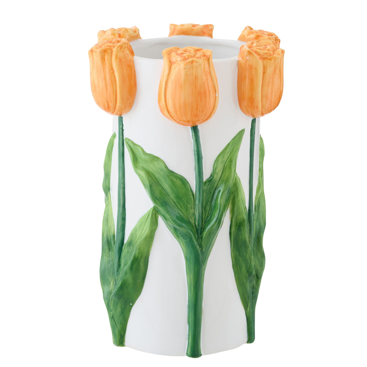 Vaso Tulipano Ceramica Bianco/Arancione Large J-Line