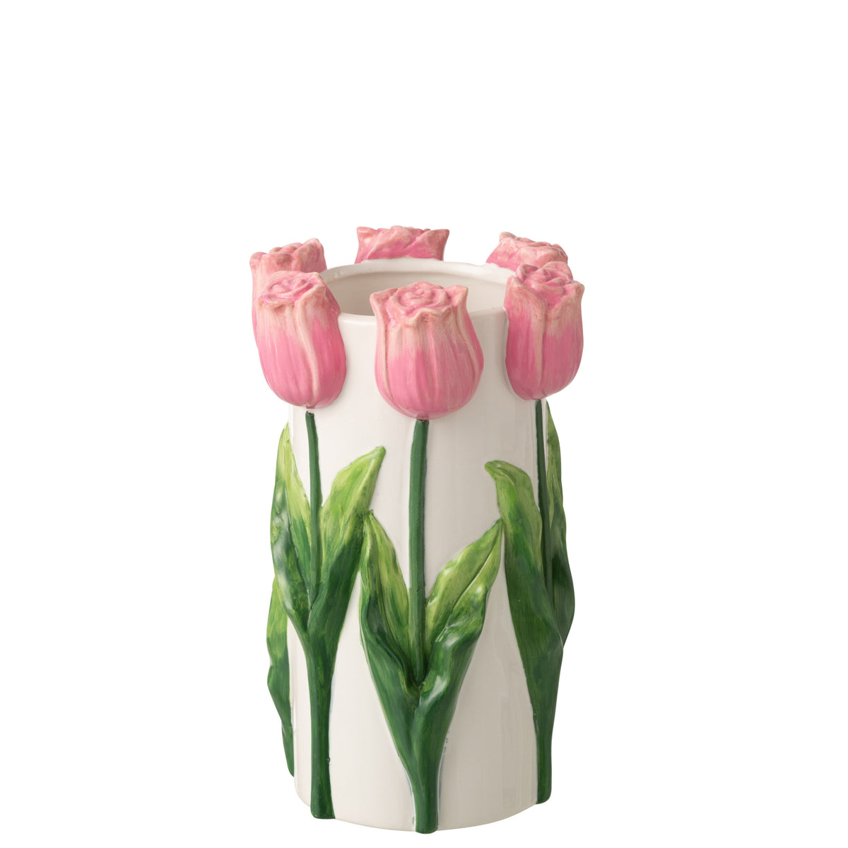 Vaso Tulipano Ceramica Bianco/Rosa Chiaro Medio J-Line