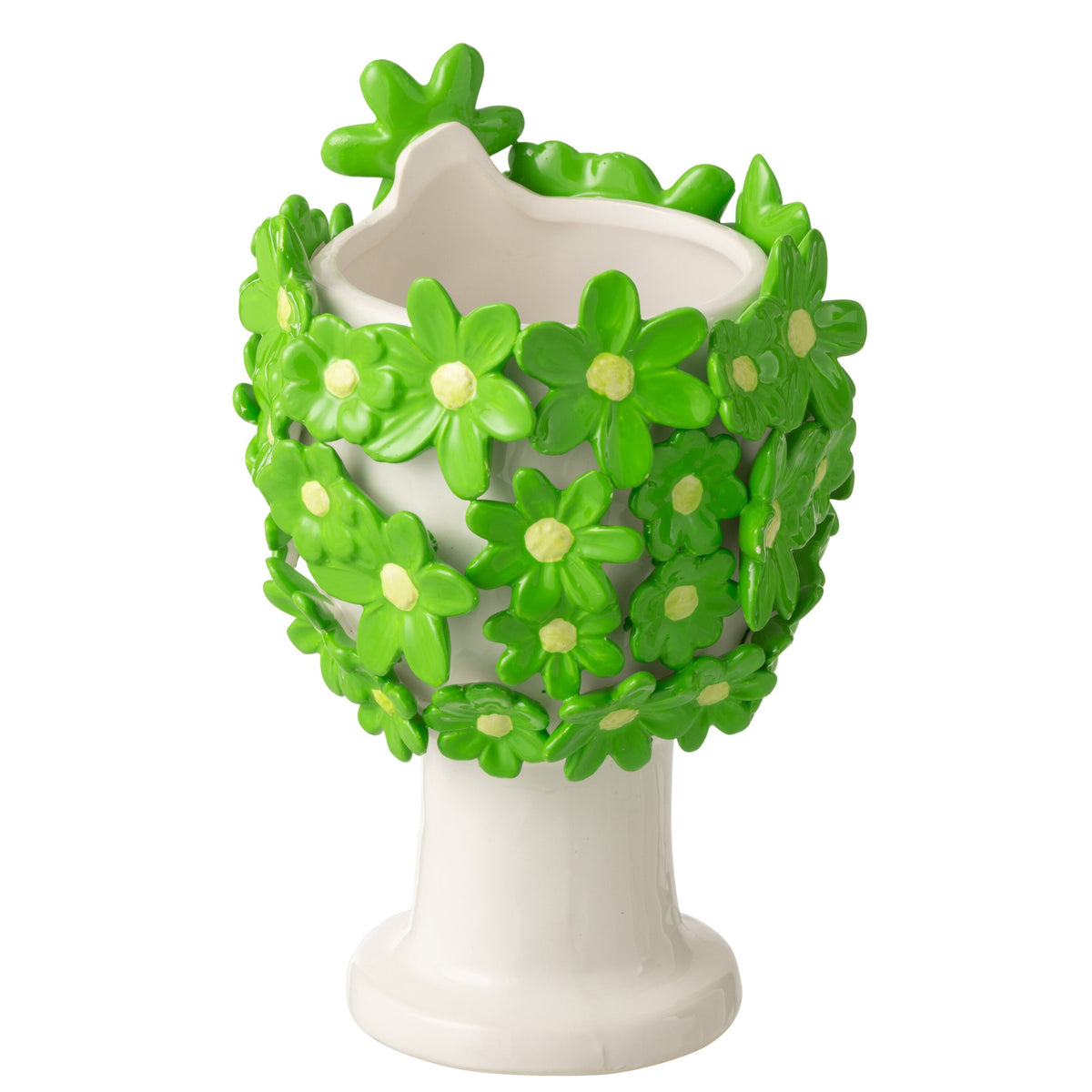 Vaso da fiori Donna Fiori Ceramica Bianco/Verde J-Line