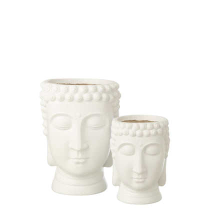 Vaso Buddha in poliresina bianco grande J-Line