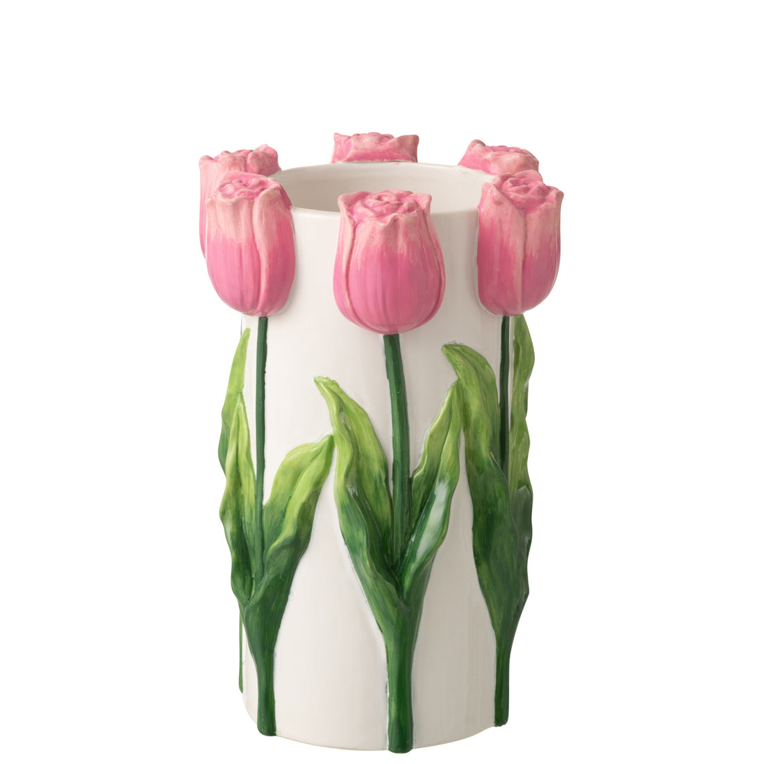 Vaso Tulipano Ceramica Bianco/Rosa Chiaro Large J-Line