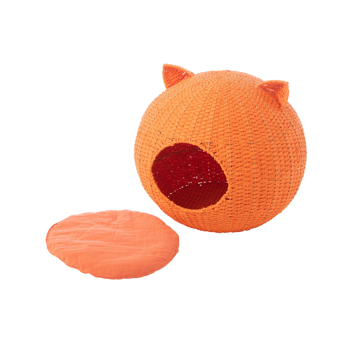 Cestino per gatti Orecchie da gatto Carta Arancione J-Line