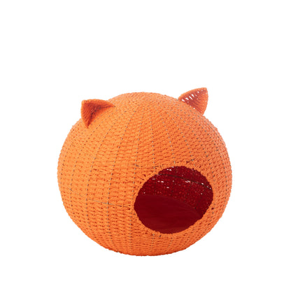 Cestino per gatti Orecchie da gatto Carta Arancione J-Line