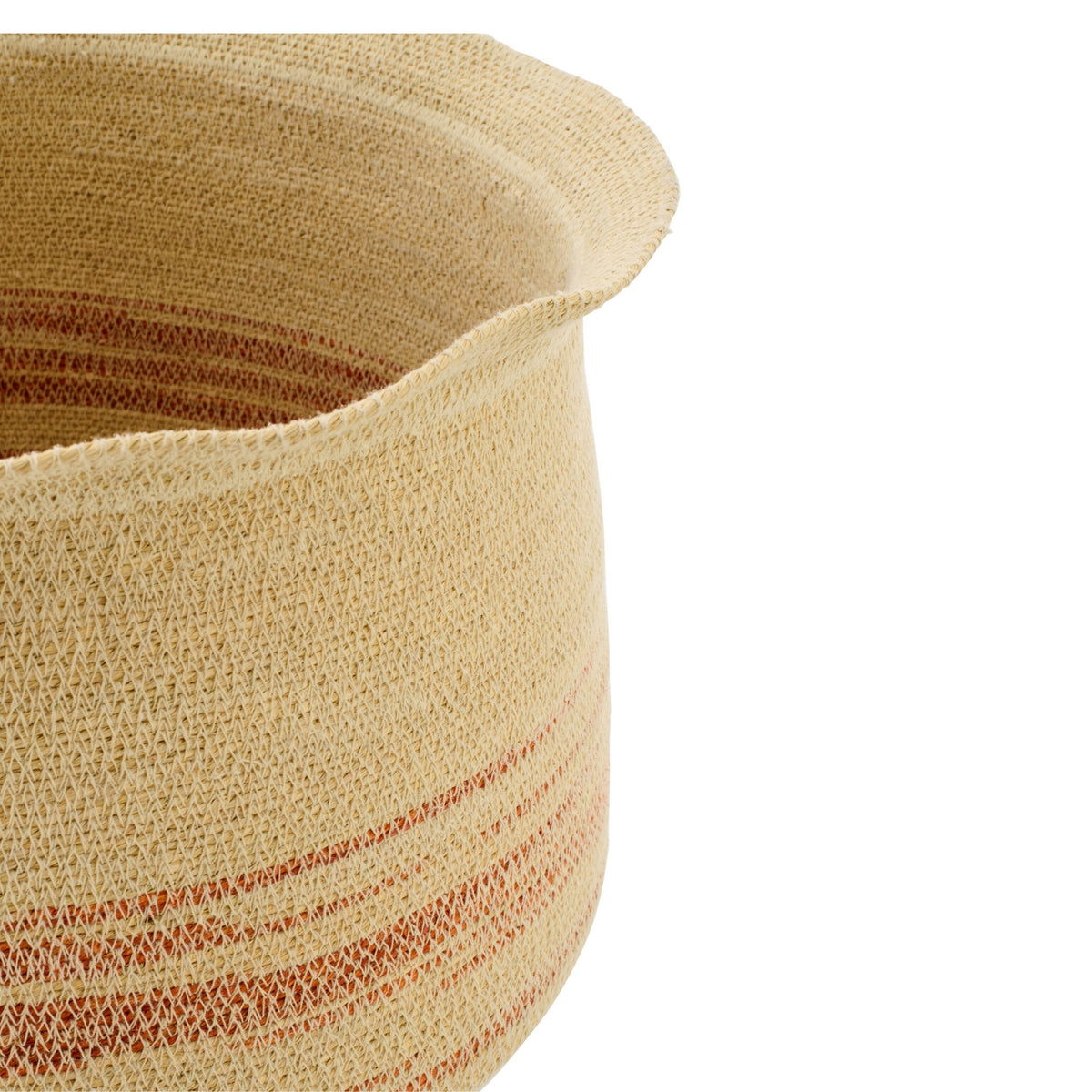 Set di 2 cesti a righe in erba marina naturale/arancione scuro J-Line