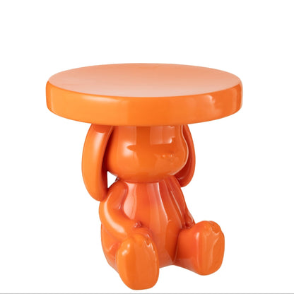 Tavolino Orso in poliresina arancione J-Line