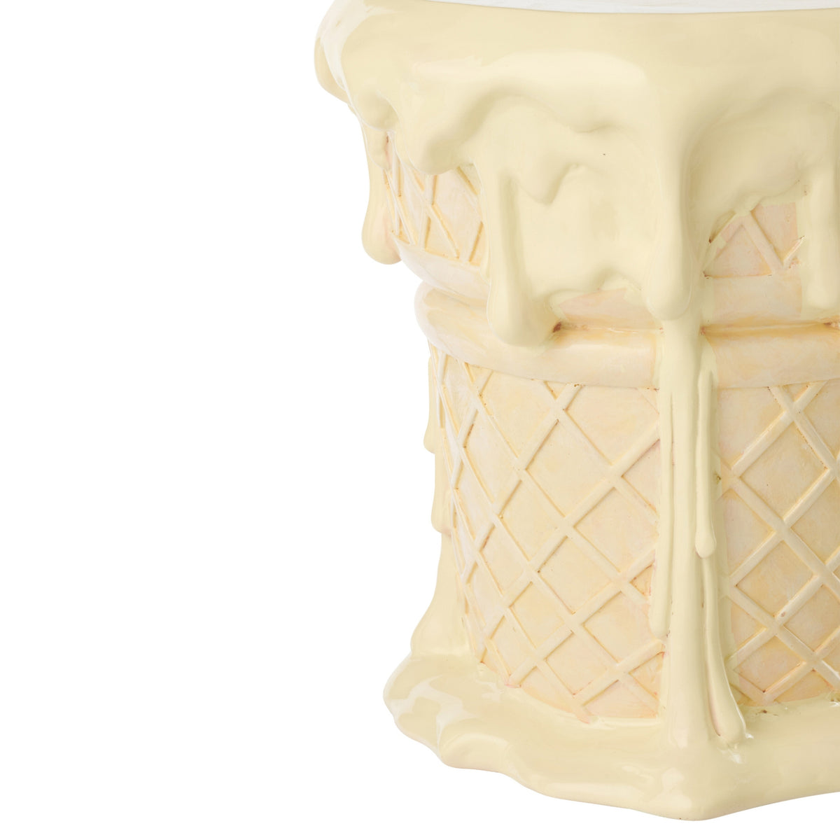 Tavolino gelato in poliresina albicocca/beige J-Line